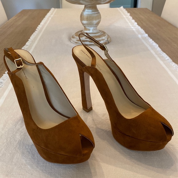 Zara platform suede heel - Picture 1 of 4